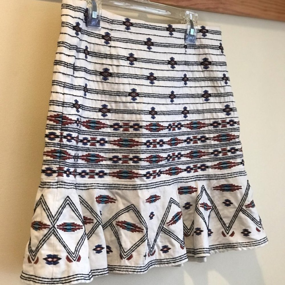 Embroidered Mini Tulip Flare Skirt Cynthia Vincent